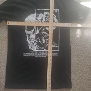 AS Colour Staple Skull Rose Victory Over Death Graphic T Shirt Black Size S